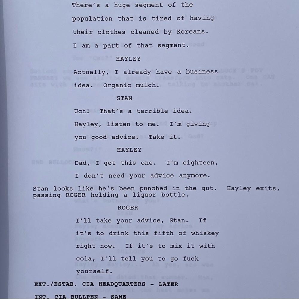 American Dad Original 2008 Production Used Table Draft Script G-String Circus Ep