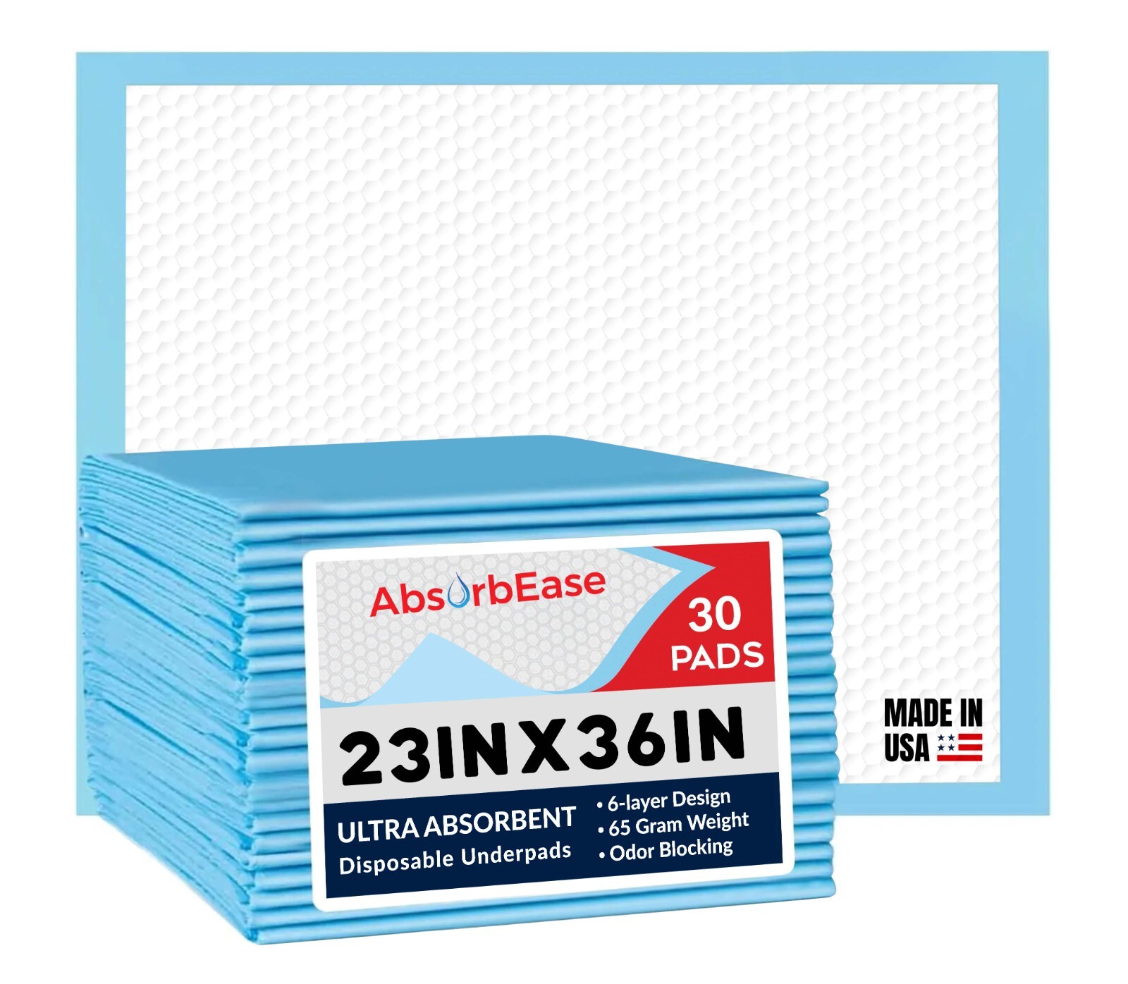 23x36 Ultra Absorbent Adult Incontinence Disposable Bed Underpads, Made in USA