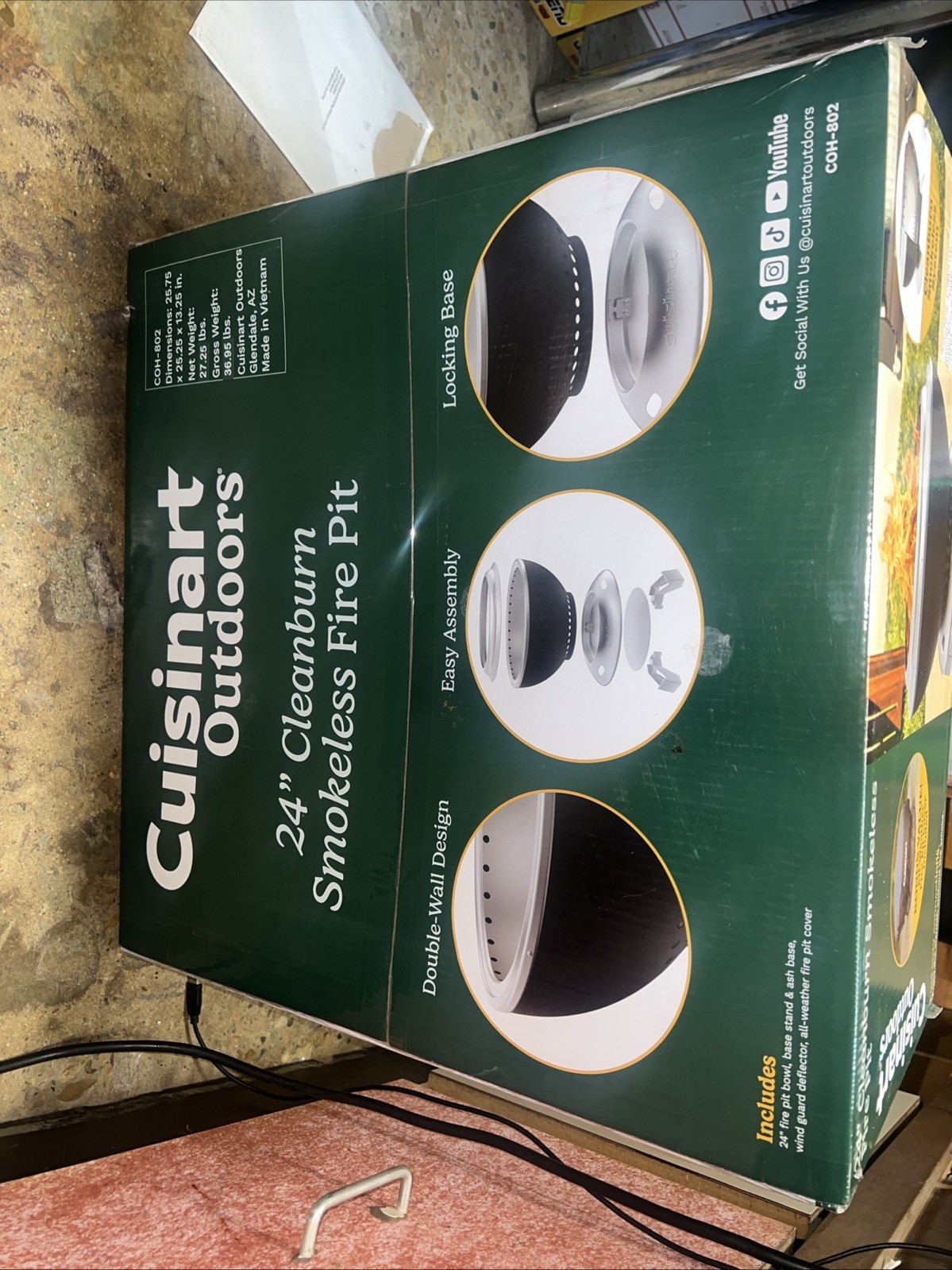 Cuisinart Smokeless Fire Pit , 24" Coh-802