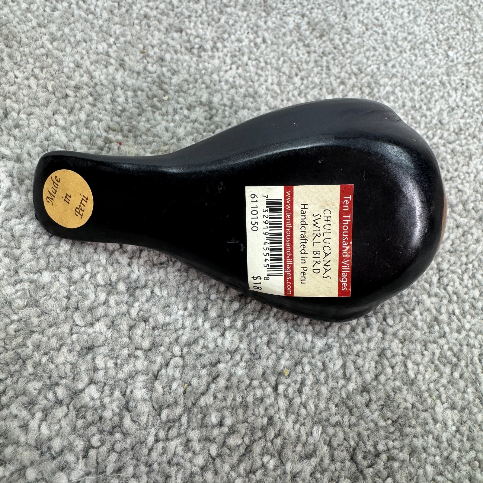 Set Of 2 Vtg Peruvian Handcrafted Chulucanas Birds Dots & Swirl Art Pottery MCM