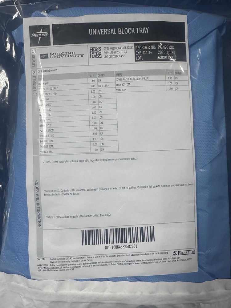 Medline - Universal block Tray