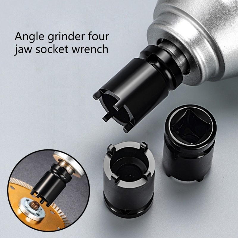 Pack Of 2 Angle Grinder Socket Wrench with 1/2inch Socket 4Pin Driver Spanner