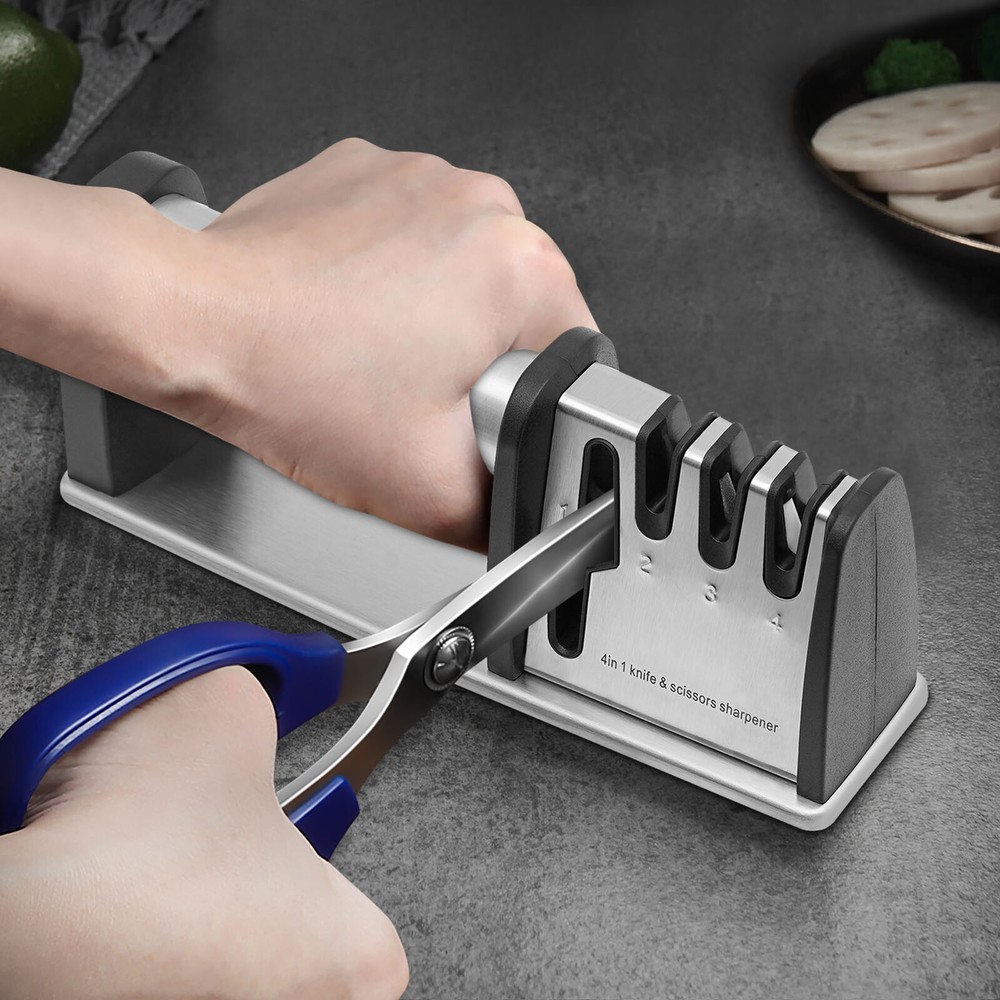 4 Stage Knife Sharpener Professional Ceramic Tungsten Kitchen Sharpening Tool
