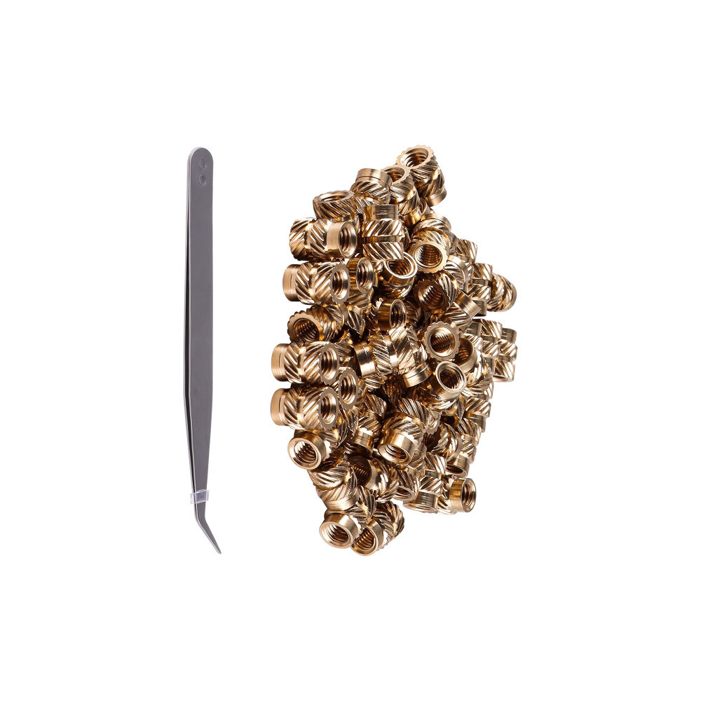 60Pcs M5 Brass Knurled Nut Threaded Heat Set Inserts for Plastic 3D Printing