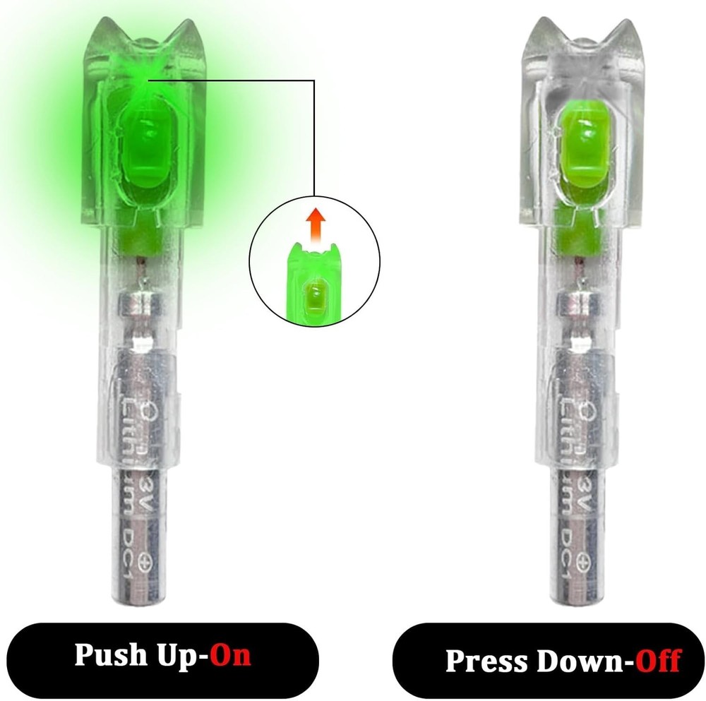 Crossbow Lighted Nocks 6 Pack for 4 Sizes Light Up Automatically Accuracy