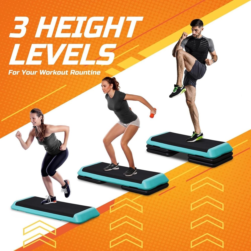 ZENY 43'' Exercise Aerobic Step Platform,Adjustable Fitness Stepper 4 Stackable