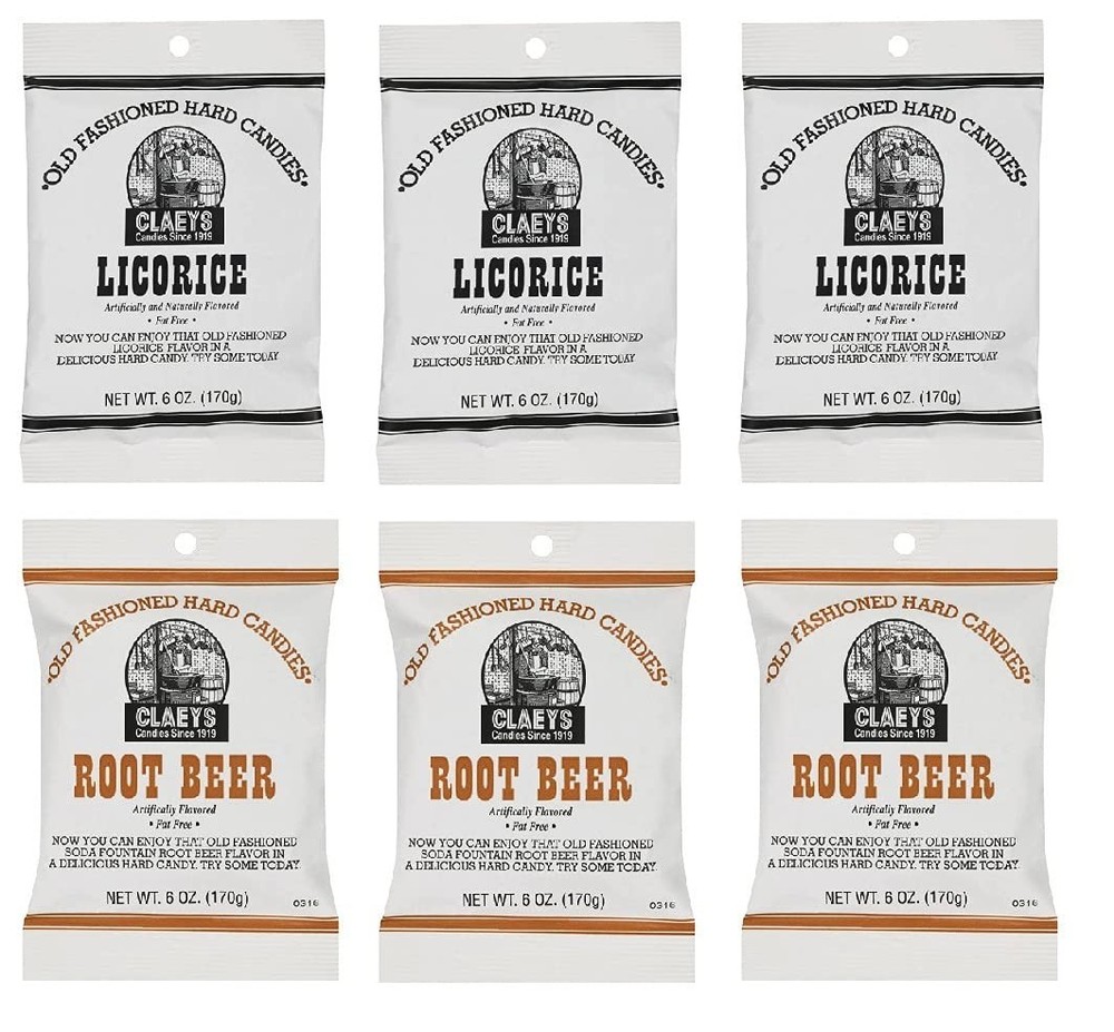 Hard Candy Variety Pack 6 oz Licorice Root Beer Old Fashioned Assorted 6 Pack
