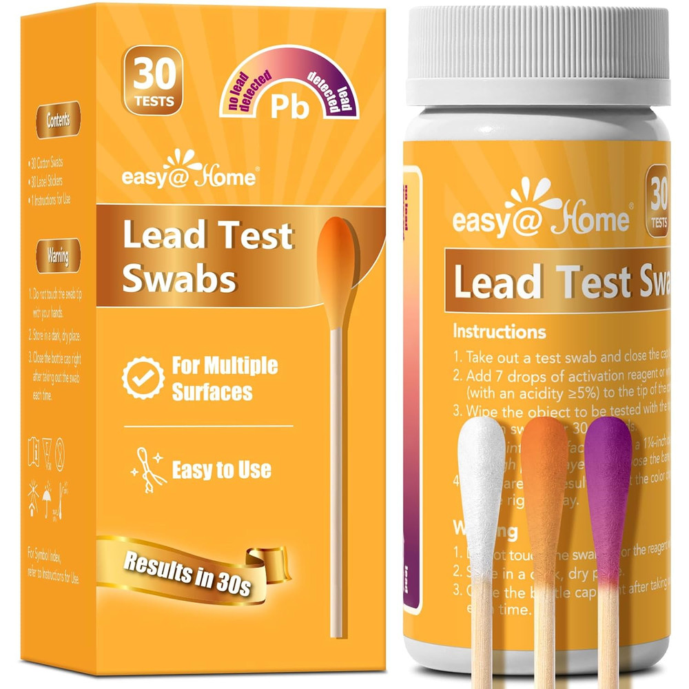 Lead Test Kit – 30 Rapid Testing Swabs with 30‑Second Colour‑Change Results. at