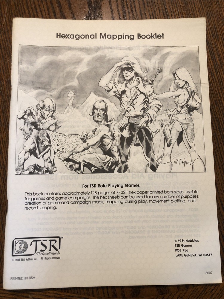 TSR Hexagonal Mapping Booklet 1981 Unused