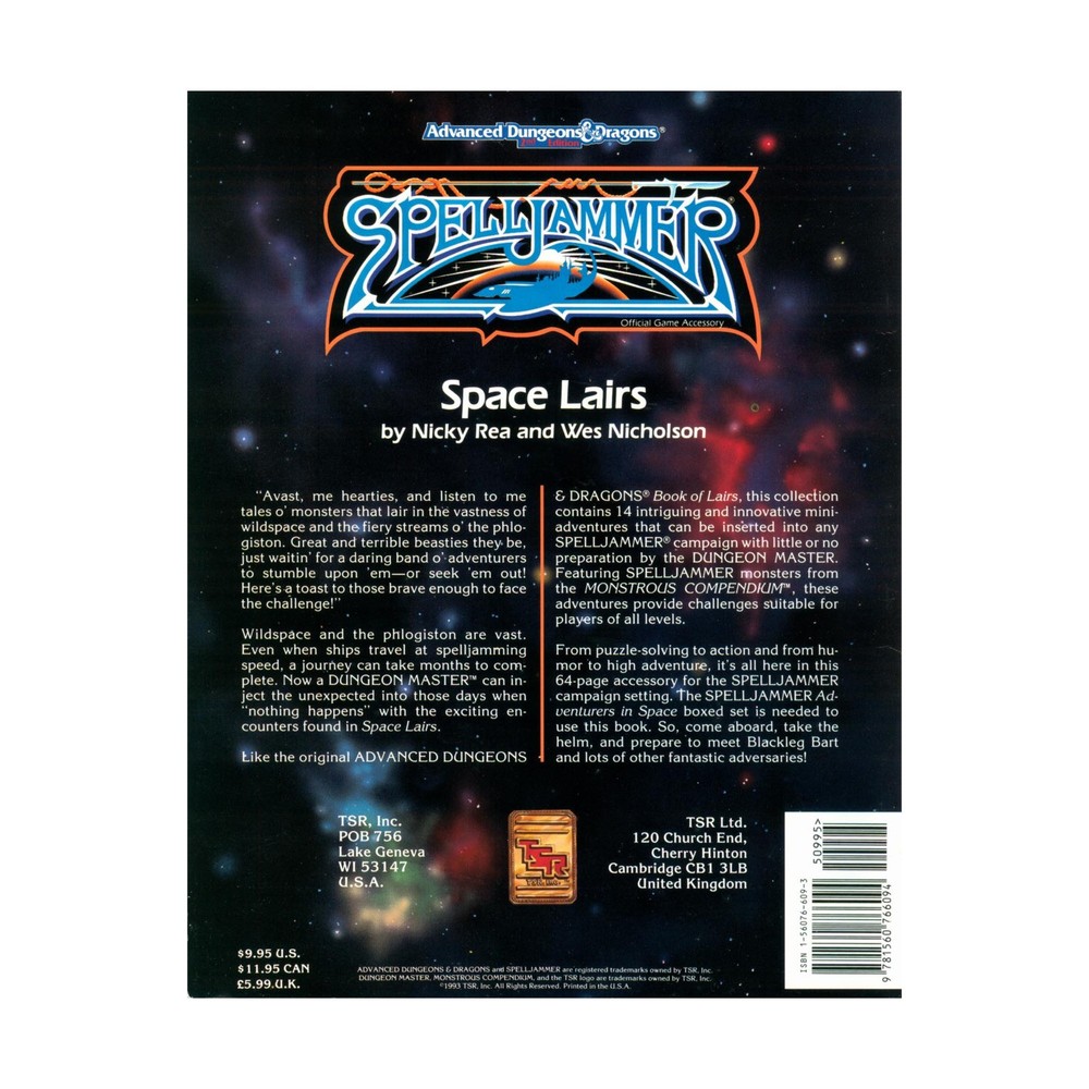 TSR Spelljammer Space Lairs Fair+