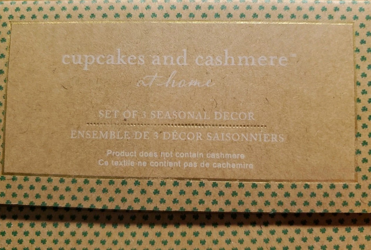 Cupcakes and Cashmere St. Patrick's Day Decor Set of 3 Frosted Cupcakes 4" Green