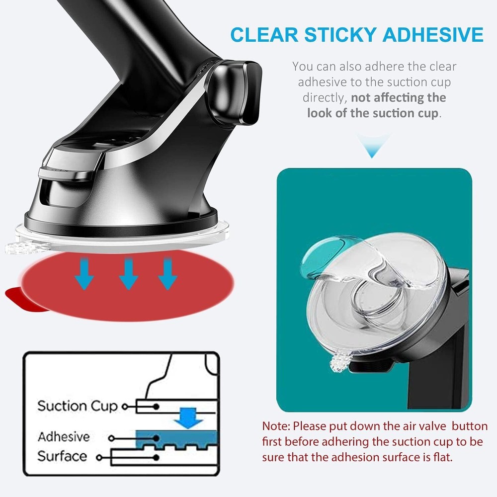 6pcs Double-Sided Adhesive Pads for Windshield Camera Mounts - Strong & Durable