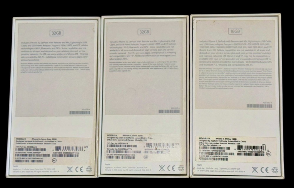 10 Apple Original iPhone Empty Boxes Gens 5 thru 15pro + 1 hdphon + 2 USB Blocks