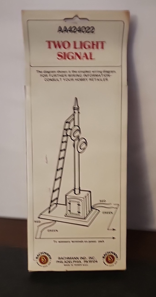 BACHMANN HO SCALE AA424022 LIGHTED ACCESSORY 2 LIGHT SIGNAL
