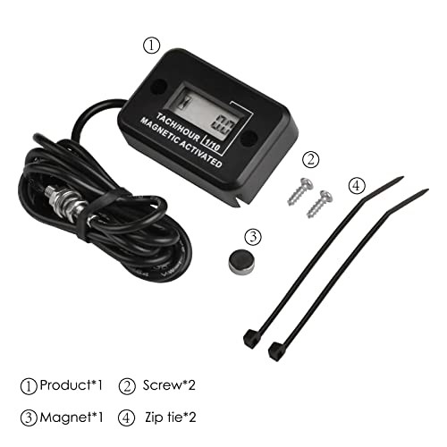 LCD Digital Magnetic Activated Tachometer Hour Meter,Rotating Shaft Hours