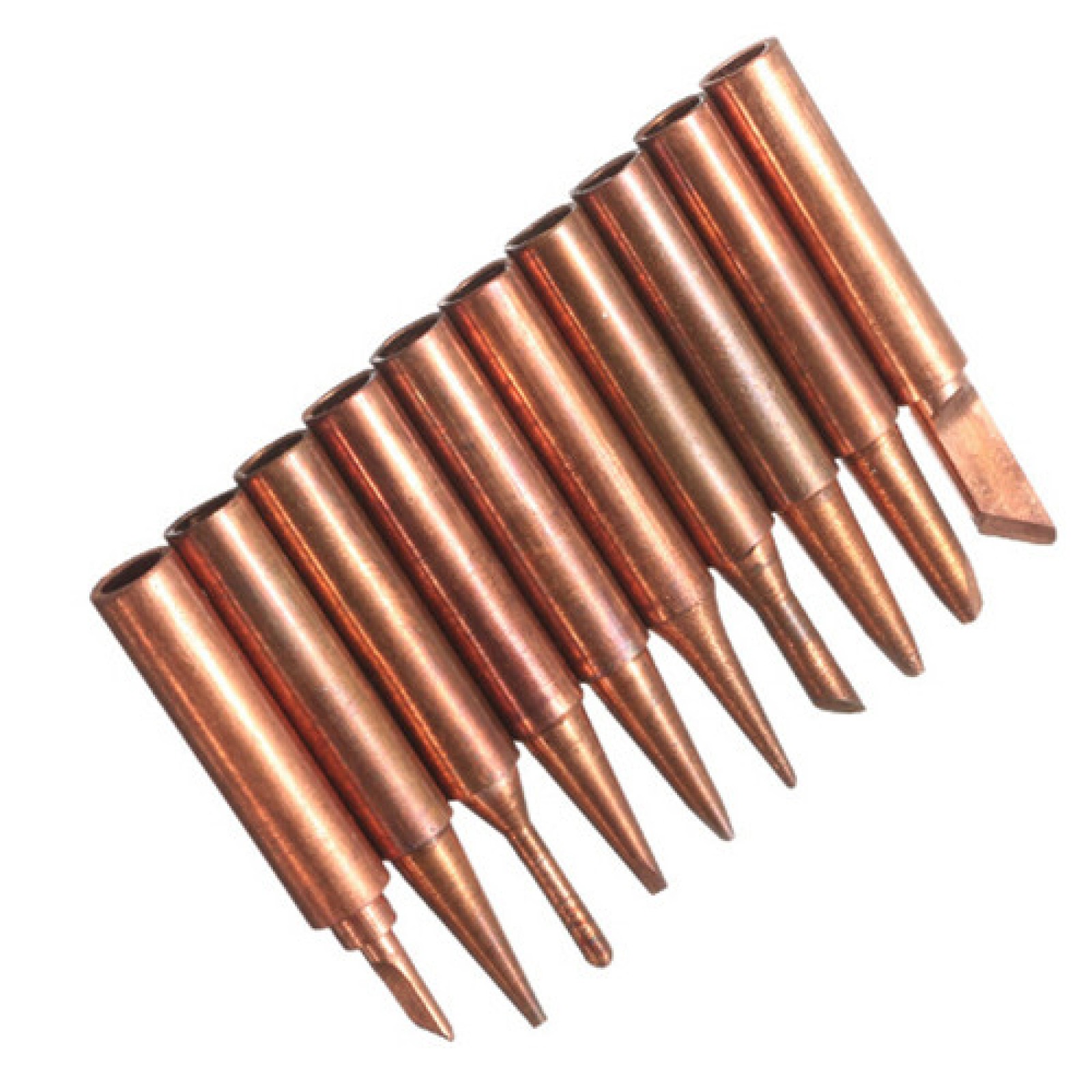10Pcs 900M-T Soldering Tip Pure Copper Tip Electric Iron Head Series Solder Tool