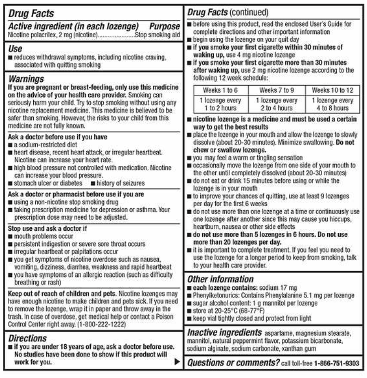 Kirkland Quit 4mg Lozenge Nicotine Polacrilex 270 Pieces stop smoking MINT 4/25