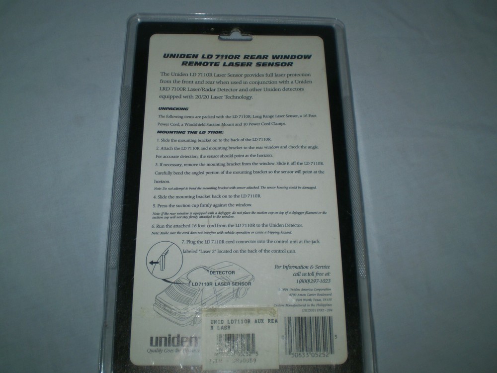 UNIDEN - LD 7110R Optional Laser Sensor - Radar Detector