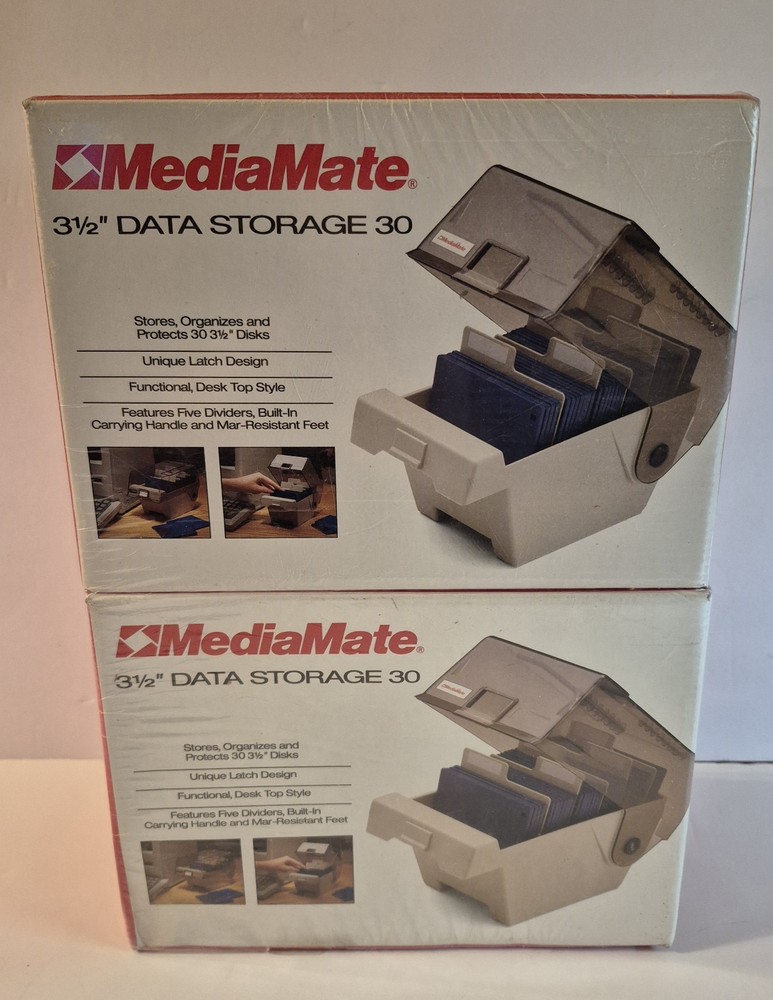 2 Pack NEW Mediamate 3.5" Data Storage 30 by Hunt Data Products #14320