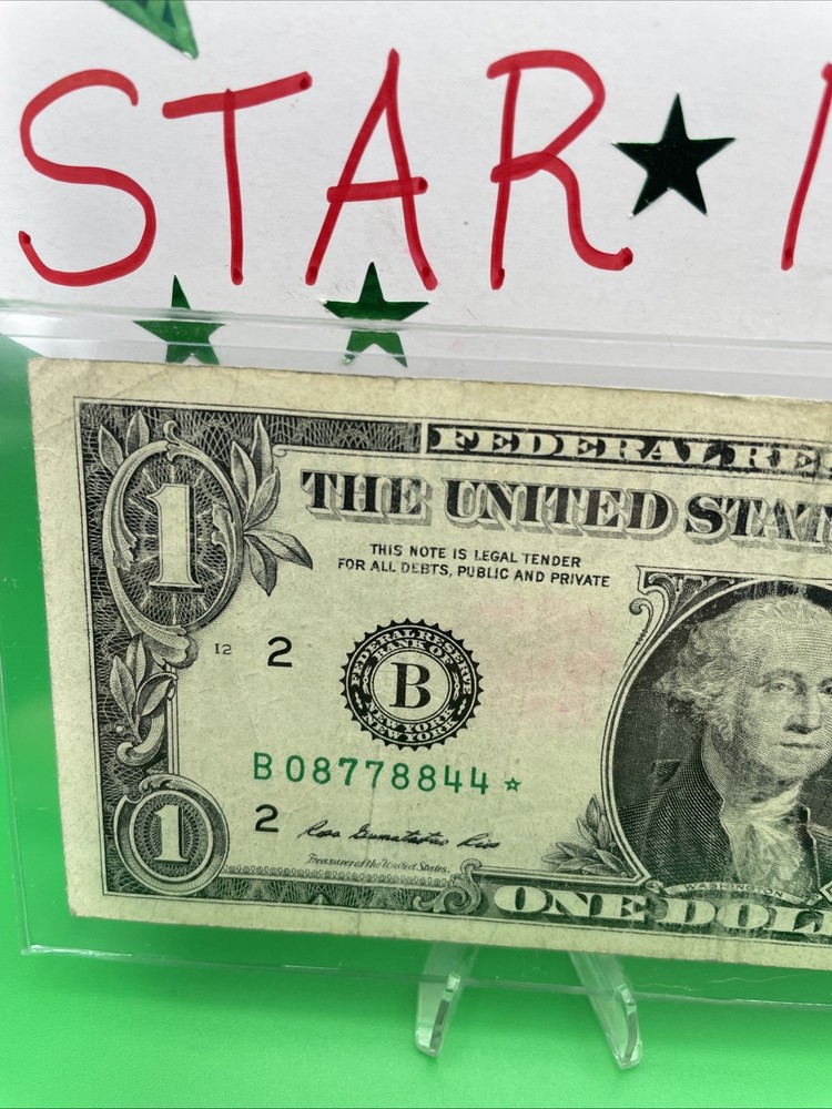 🌟 Star Note 2013 B Duplicate Serial ERROR B08778844* FANCY NUMBER $1 Bill FW