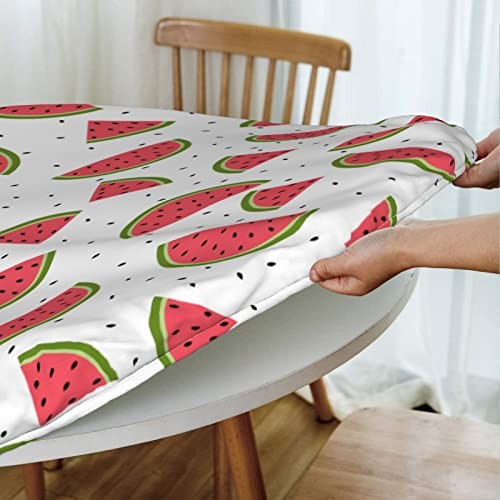 Elastic Edged Tablecloth - Elastic Fitting Round Table 58" (Round) Watermelon
