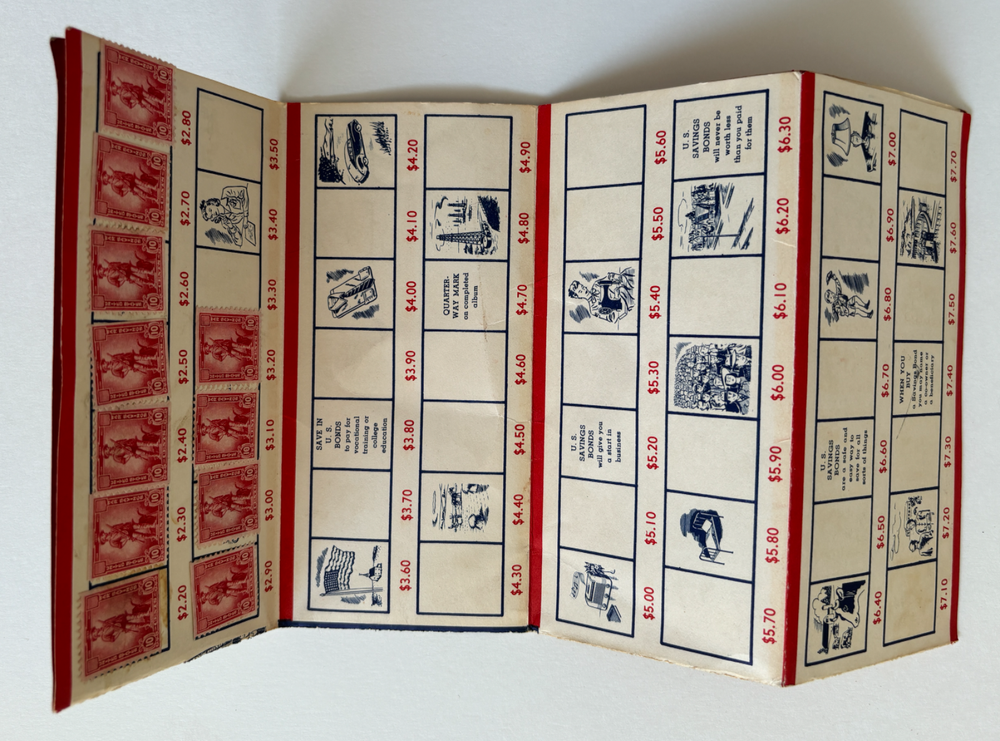 Vintage My Stamp Album For U.S. Savings Bonds - 10¢ Stamps - Free Shipping