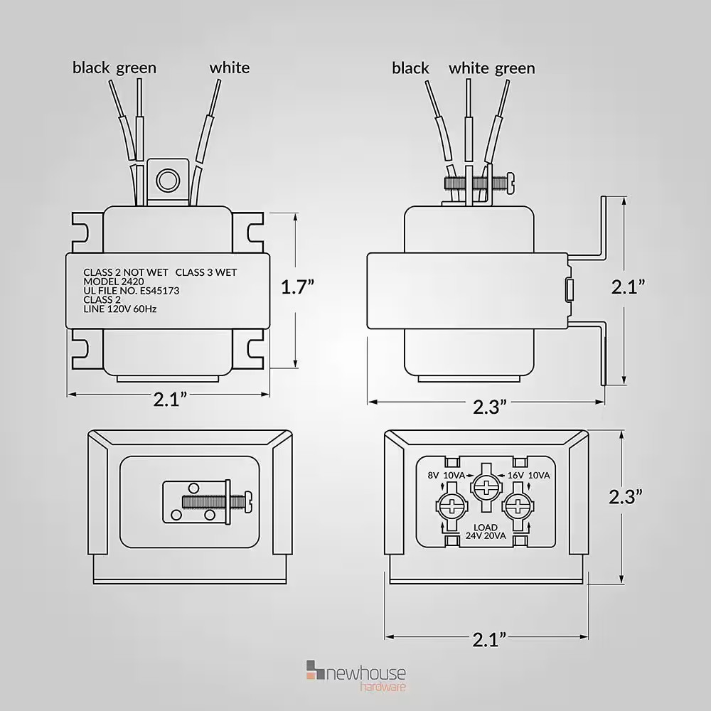 Wired Tri-Volt Doorbell Transformer