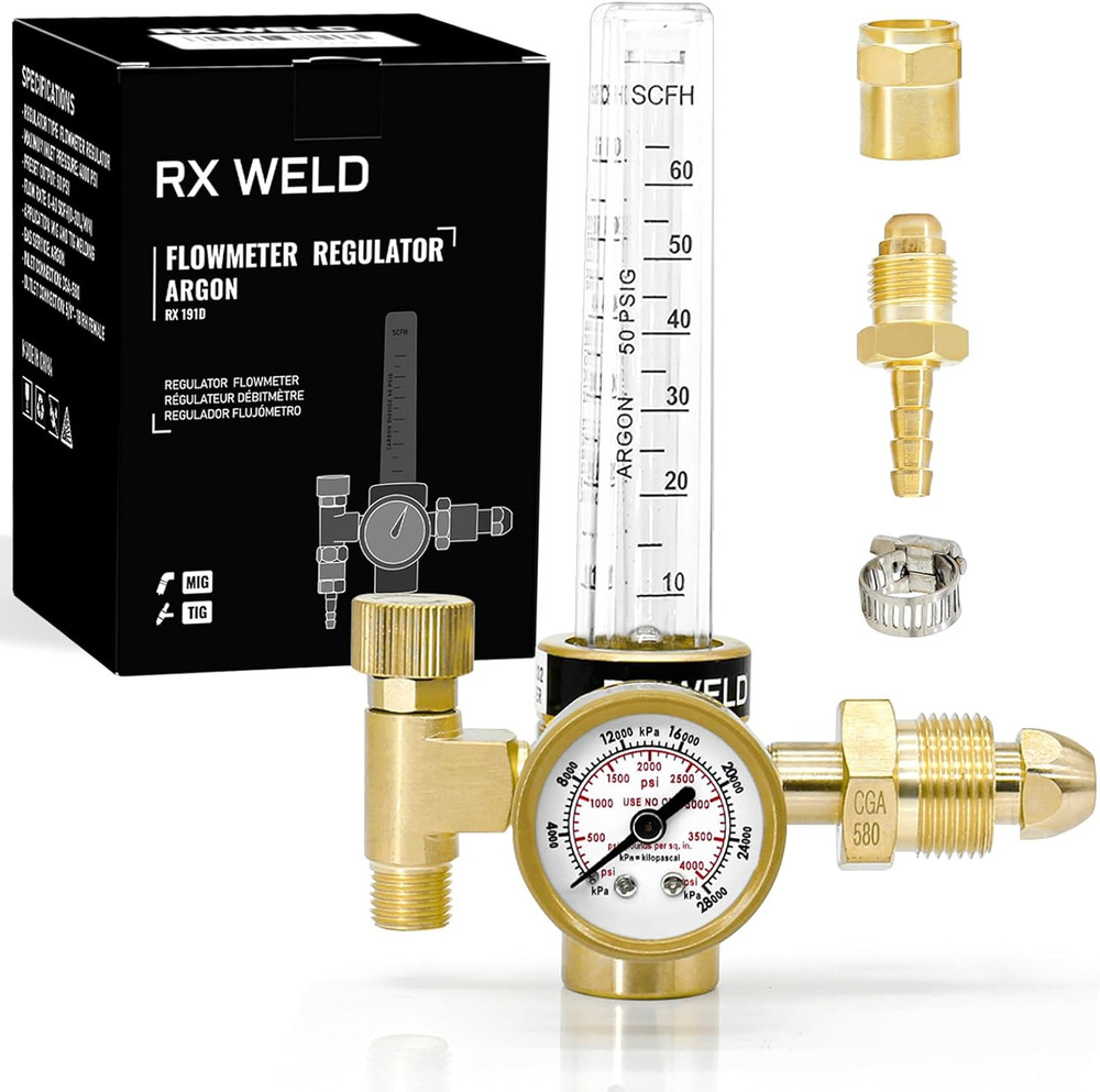 Argon Regulator Flowmeter Gas Gauge for Mig Tig Weld
