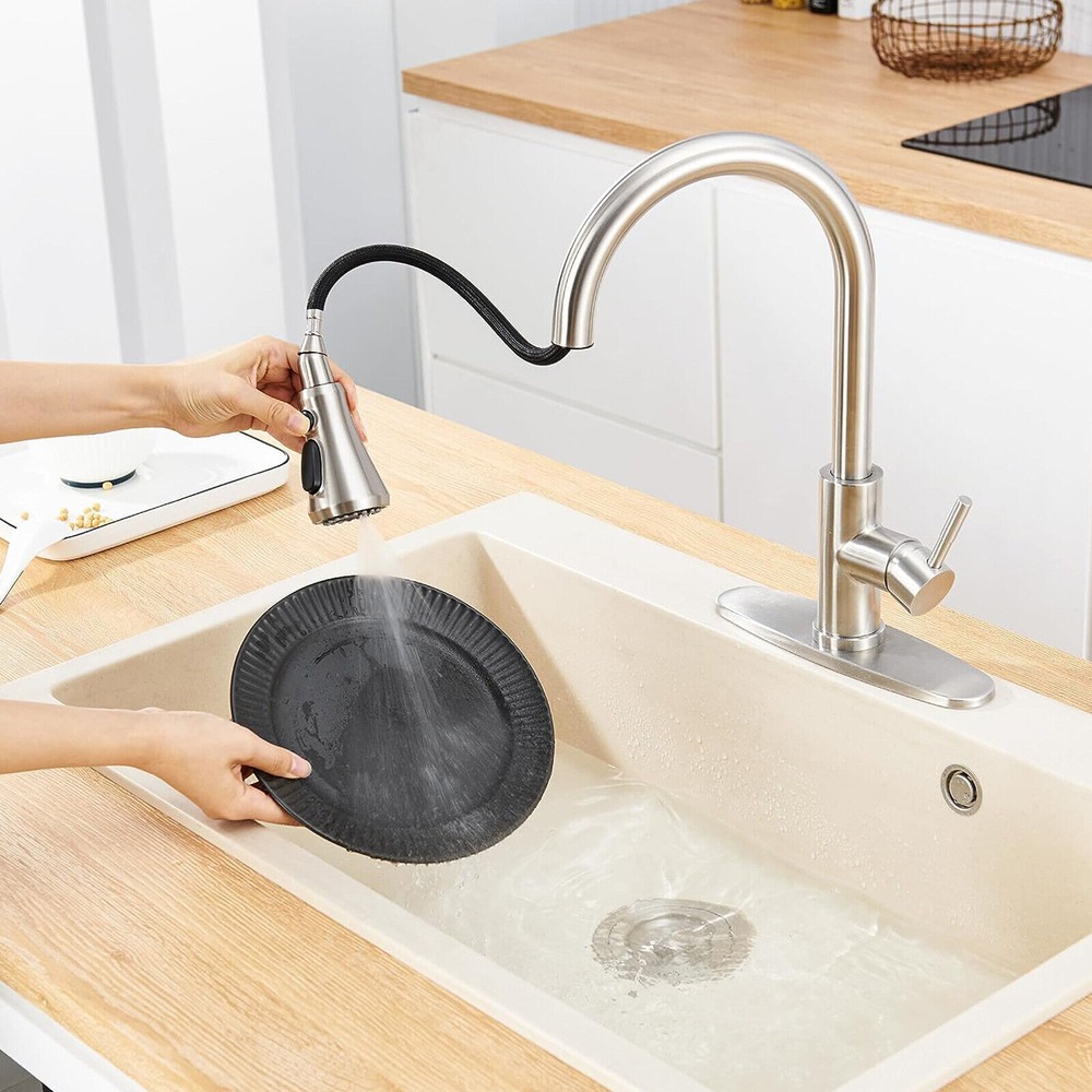 Kitchen Faucet Spray Head 3-Mode Pull Down Out Nozzle Sprayer Replacement Parts