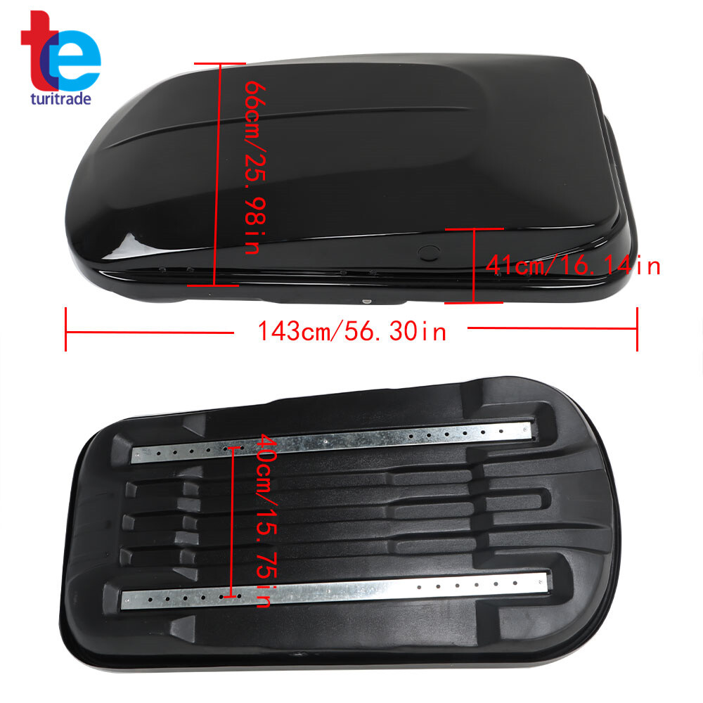 14 Cubic Feet Car Top Cargo Carrier Vehicle Roof Mount Luggage Storage Box 2 Key