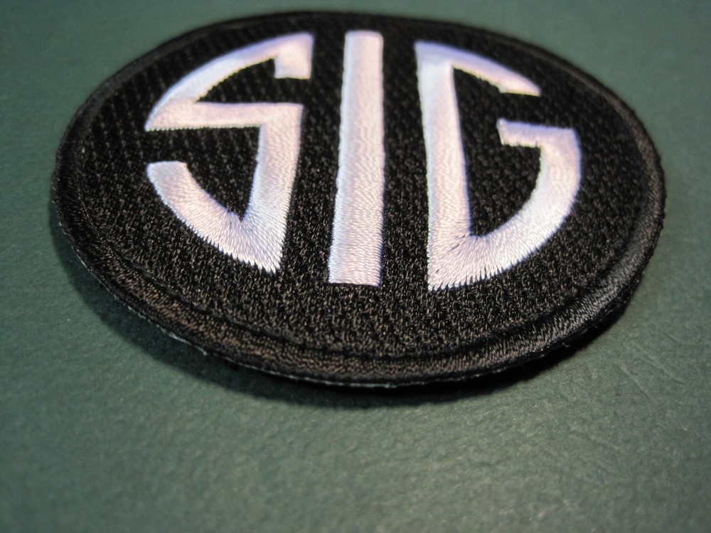 SIG CIRCLE BLACK PATCH FOR VEST, SHIRT, JACKET, HAT, GUN CASE HOOK BACK