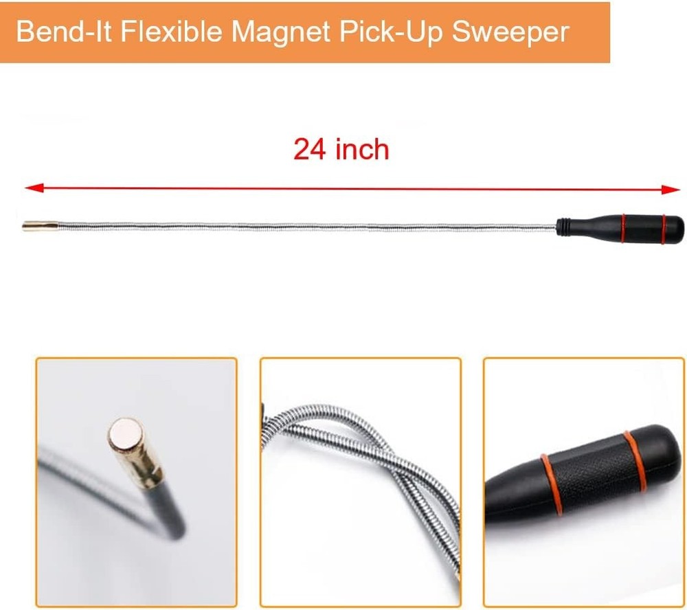 3 Pack Telescoping Magnetic Pick-Up Tools Extendable Bendable Stick