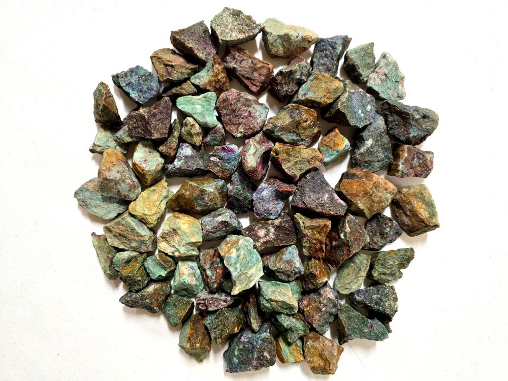 Ruby Zoisite Raw Rough Stones Crystals Bulk for Tumbling Crafting Décor Healing