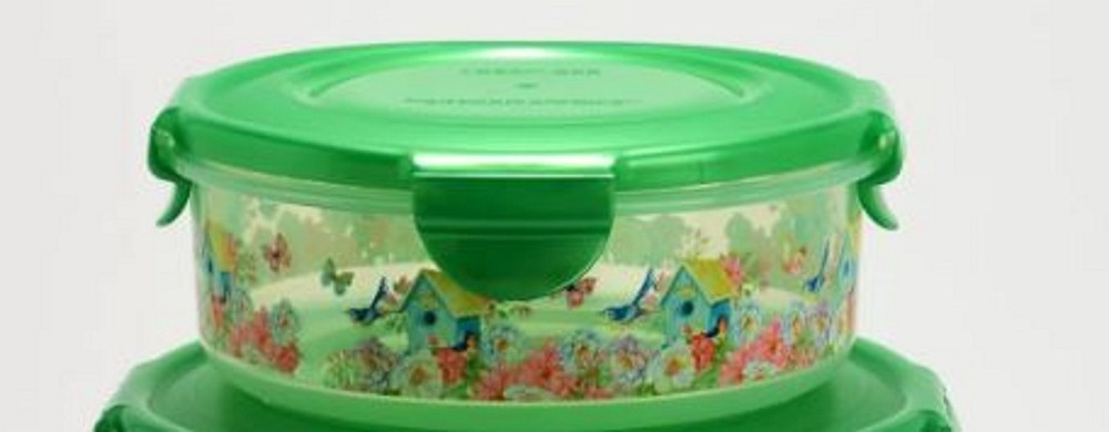 LocknLock 4-Pc Containers / Canisters,Nestable, Spring Printed,Meadow K310148