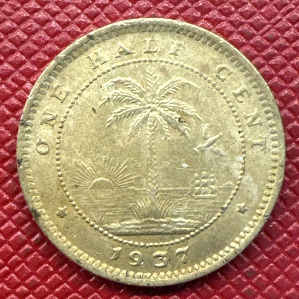 Liberia 1937 Nickel-Brass Half (1/2) Cent. High Grade. KM# 10