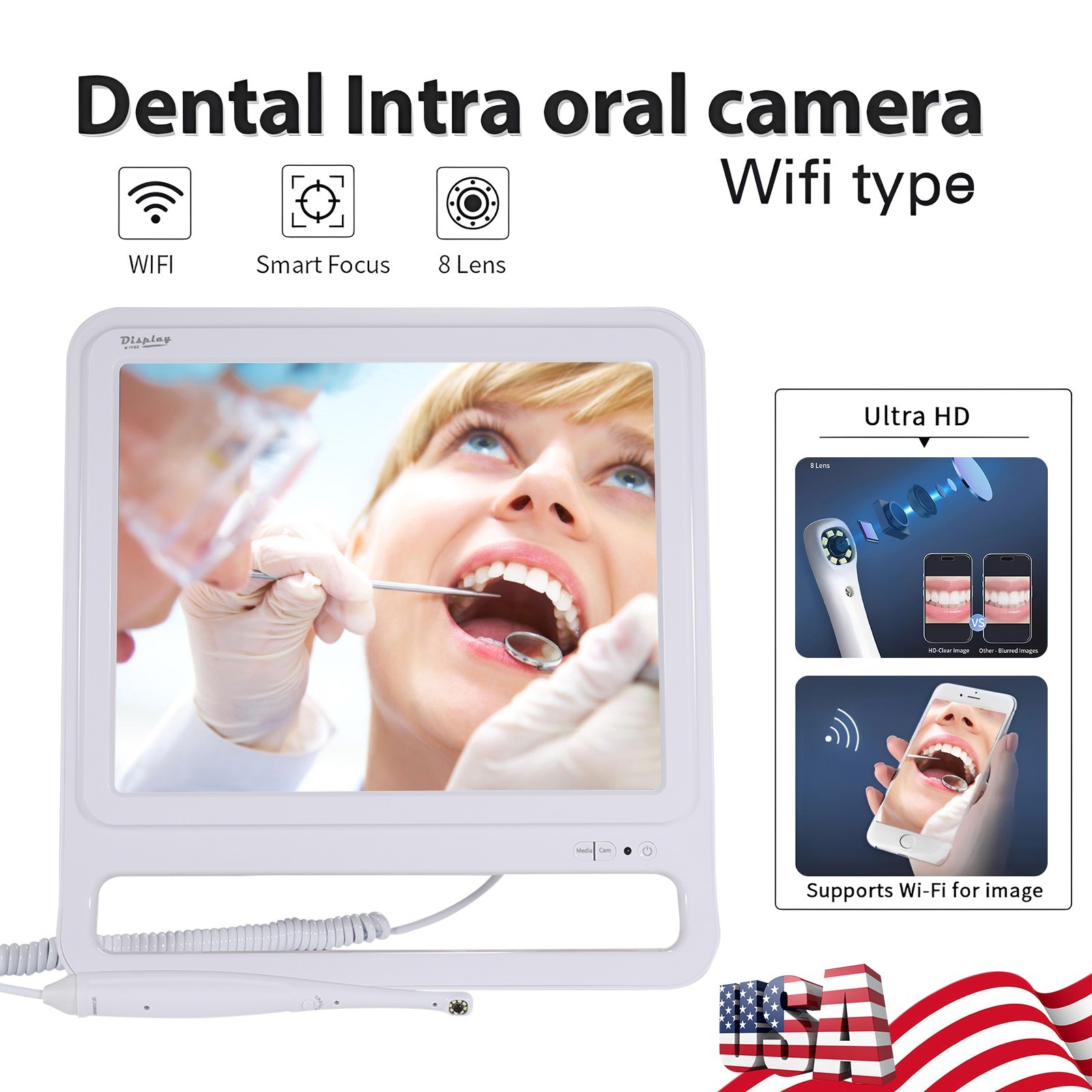 Endoscope Digital Viewer Intraoral Camera for Dental Chair Wifi Monitor