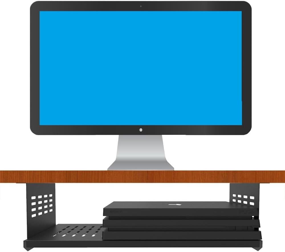 JINGCHENGMEI Under Desk Computer Mount for Small Form Factor SFF Black