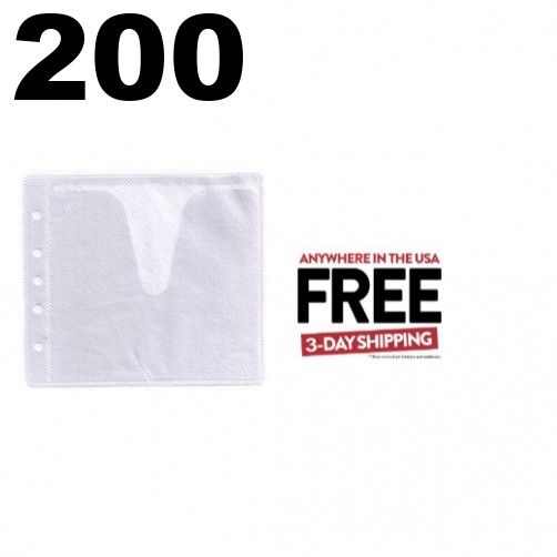200 CD Double-sided Refill Plastic Sleeve White **1-3 DAYS