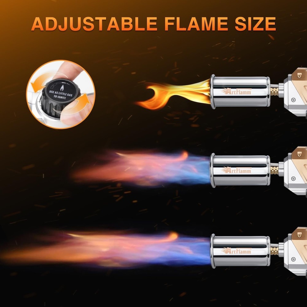 Adjustable Flame Propane Cooking Torch - Ideal for Searing Steak & Caramelizing