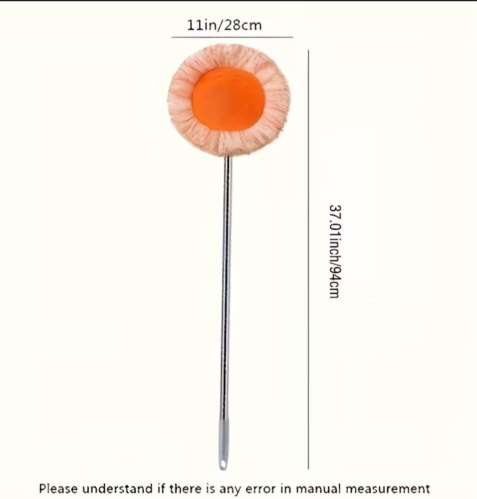 Telescopic Microfiber All-Purpose Duster with Metal Handle, Orange