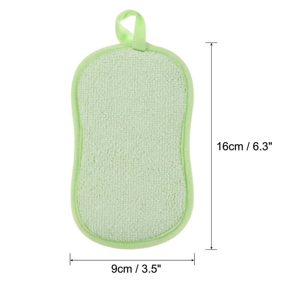 5 Pcs Multipurpose Microfiber Kitchen Dish Sponge Scrubber Pads Green