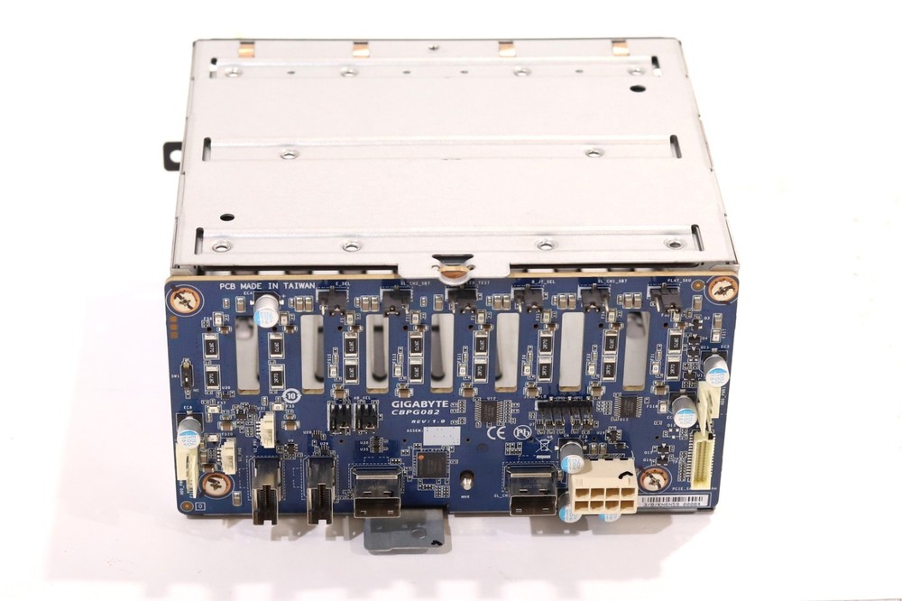 Gigabyte CBPG082 8-Bay Hard Drive Backplane Board With Cage Tested Working