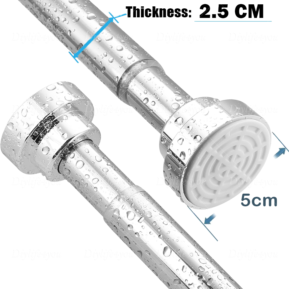 21in - 78in Stainless Steel Adjustable Telescopic Shower Curtain Rod Shower Kit