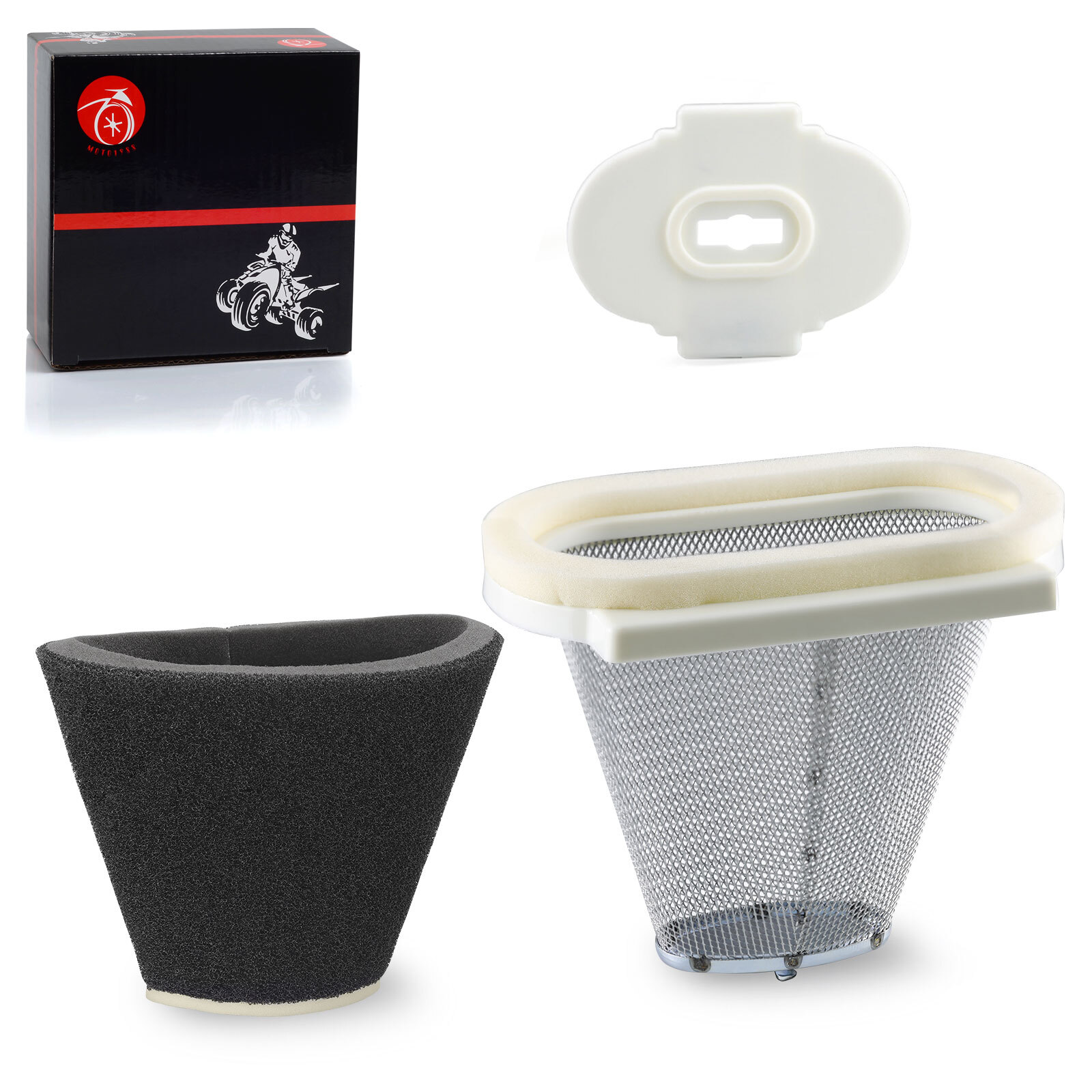 Air Filter & Cage Guide & End Cap For Yamaha Raptor 660R YFM660R 2001 2002- 2005