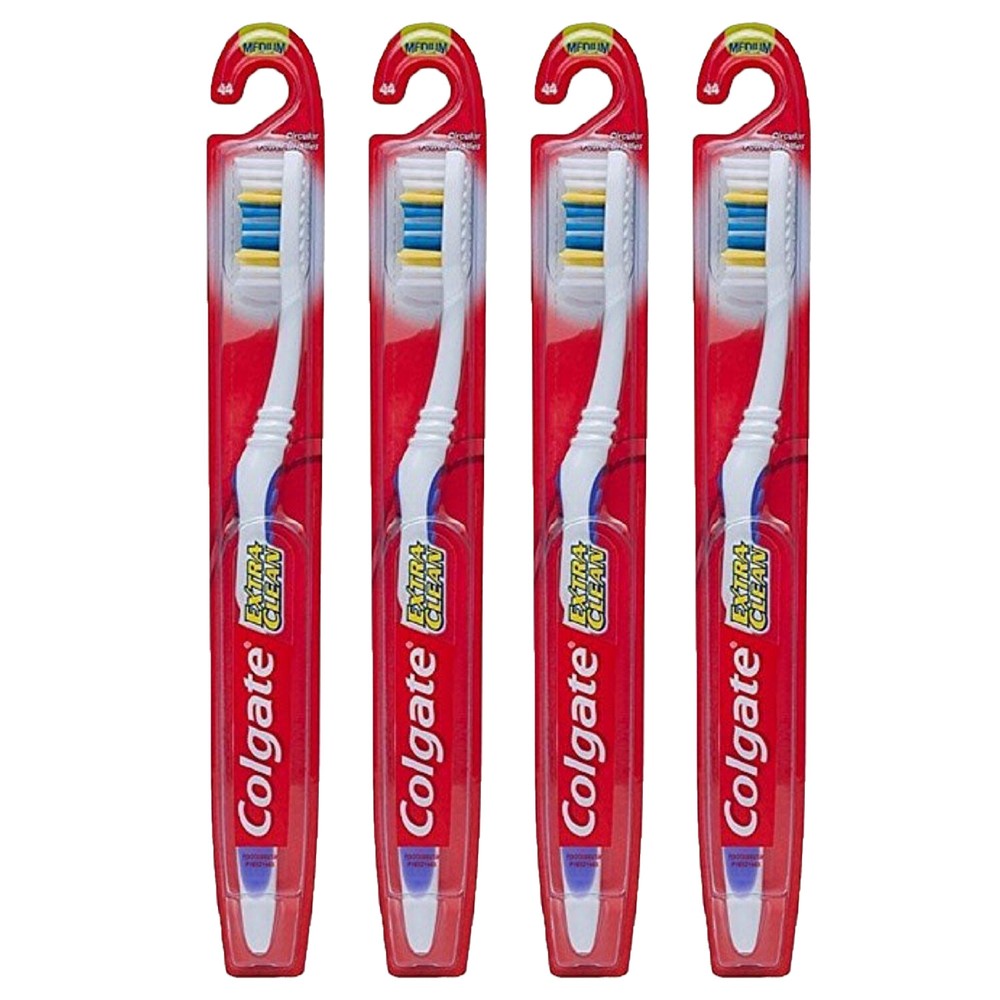 4-Pack New Colgate Extra Clean Full Head Toothbrush Medium, 1 Ea, 1 Count