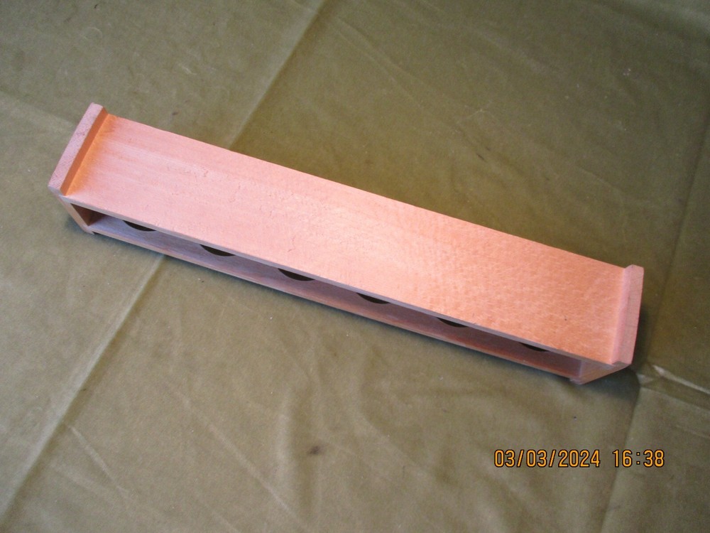 -VINTAGE BEECH WOOD BOTTLE RACK