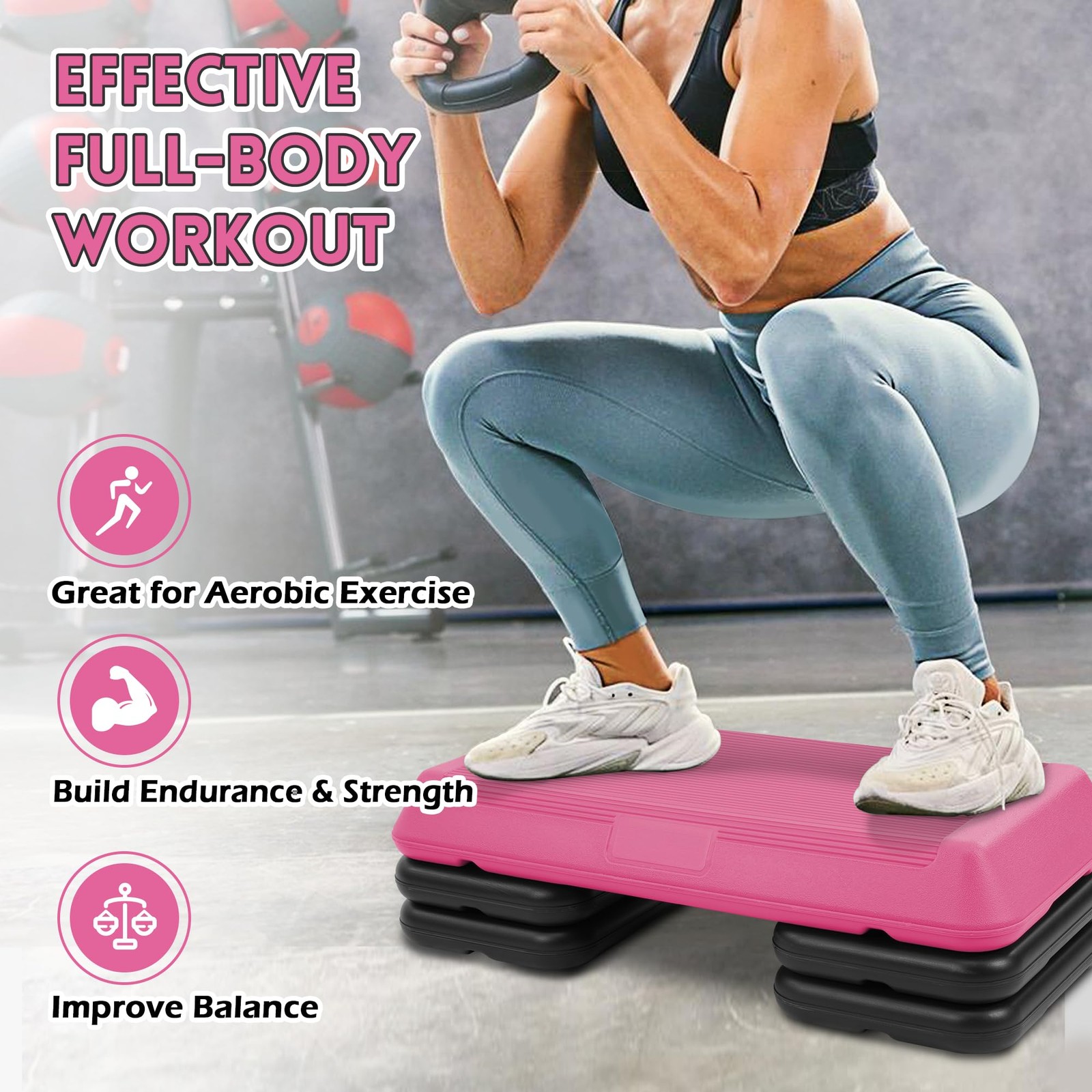 Step Aerobic Platform, 28''x 14'', Pink
