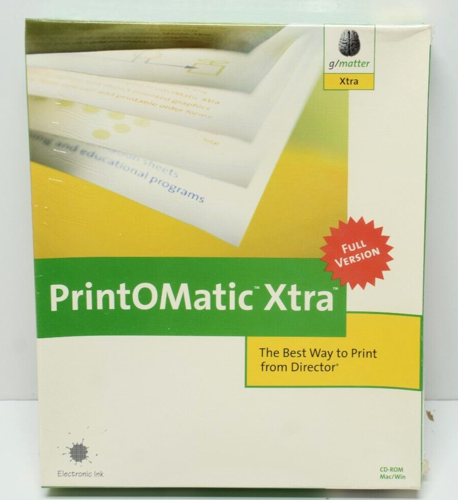 Vintage PrintOmatic Xtra Big Box Printer Software 1996 CD-ROM Mac/Win New Sealed