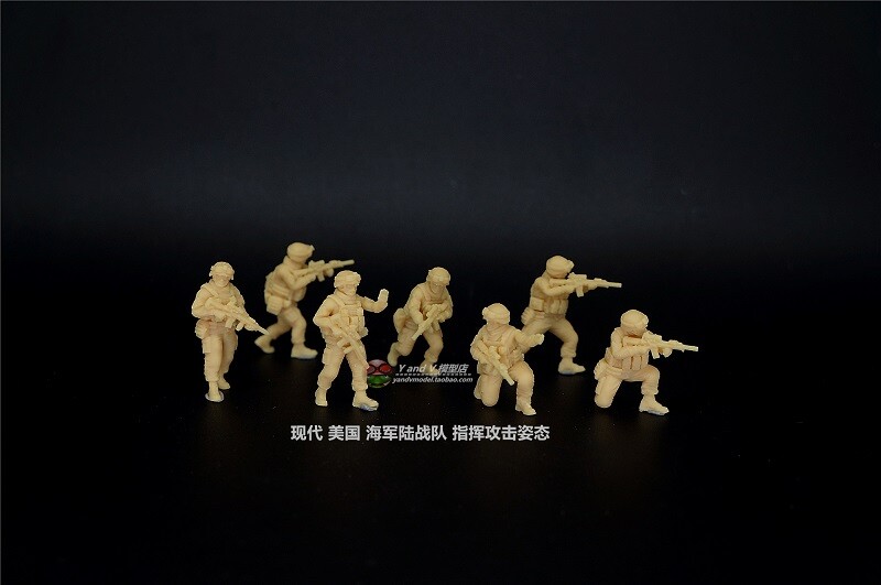 1/72 US"Marines command the attack posture"7 man group model(3D printed Soldier)