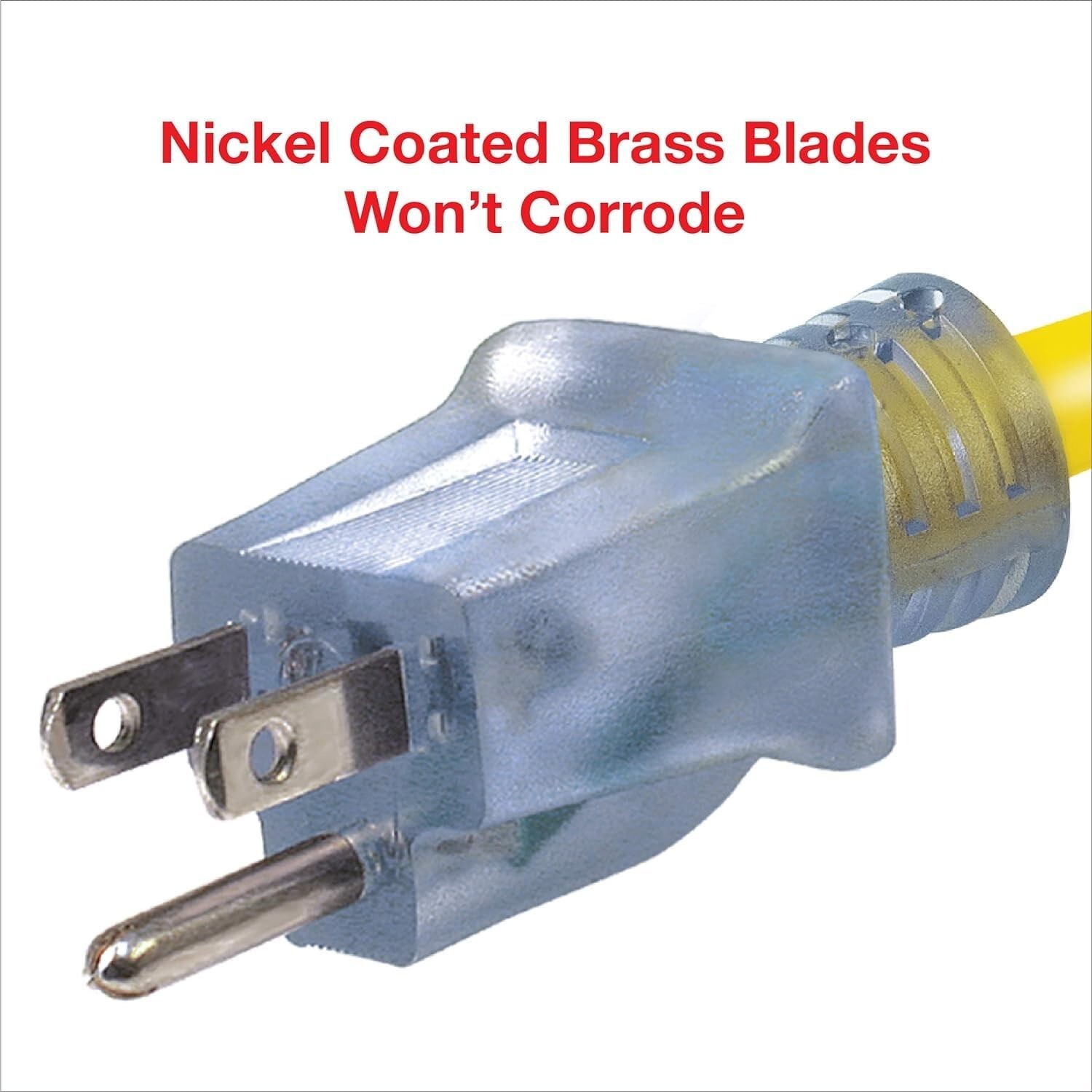 Clear Power 100ft 12/3 SJTOW Yellow Oil Resistant Outdoor Extension Cord